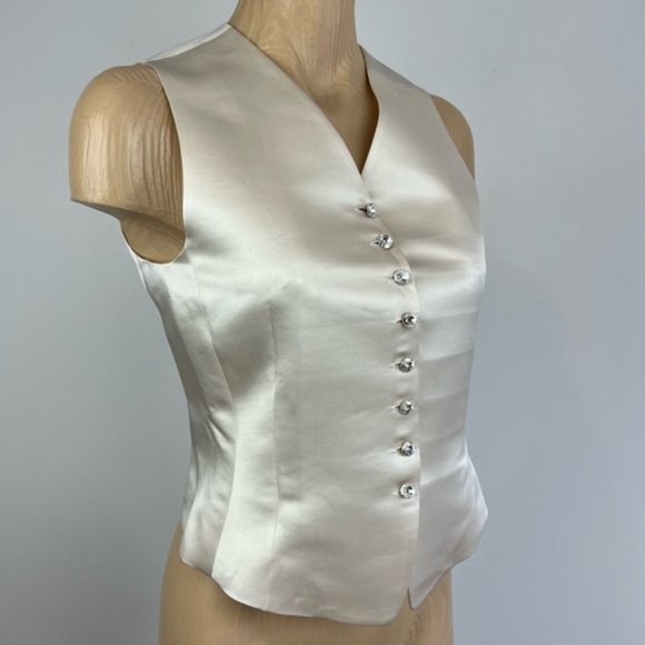 Emanuel Ungaro Jackets & Blazers - EMANUEL UNGARO 100% Silk Ivory white Formal TUXEDO VEST